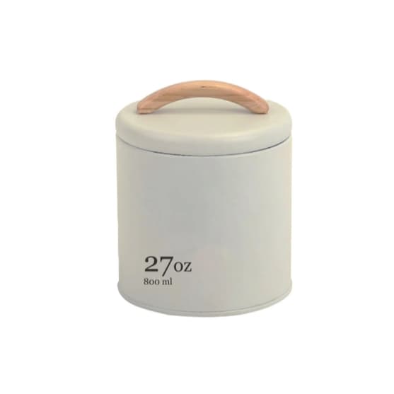 Pote mantimentos Ou 800ml Linha Sense em metal com alça em Bambu