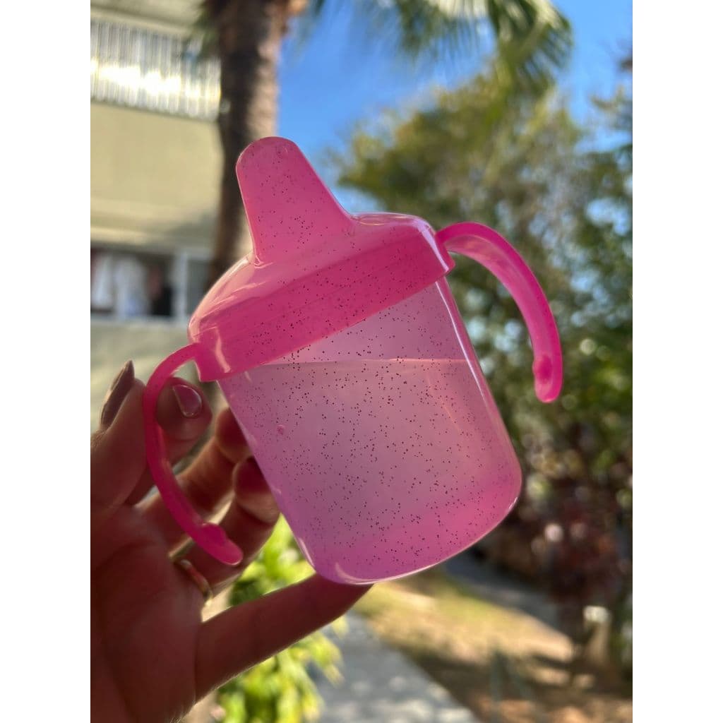 Copo Glitter com Alça – 200ml - Brilho, Autonomia e Estilo para o Seu Bebê