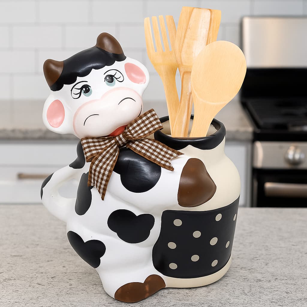 Vaca Porta Talher Enfeite De Cozinha Decoração Vaca
