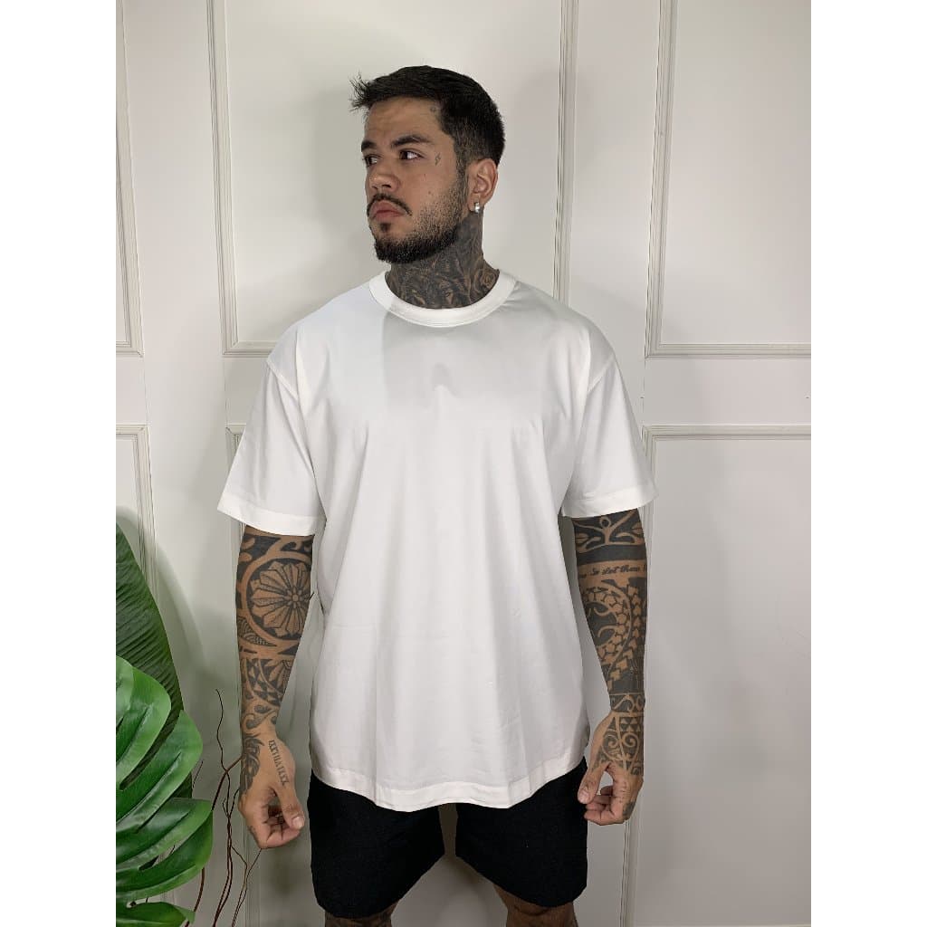 Camiseta Oversized Texturizada Casual Básica Lisa Reta