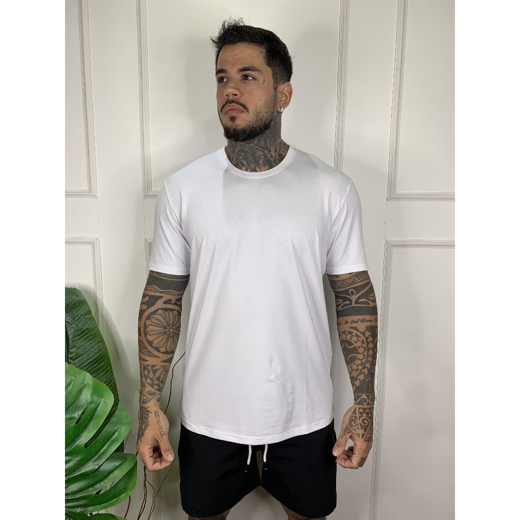 Camisetas Basica Streetwear Camisa T-Shirt Camisa Masculina Feminina Slim Promoção Algodão Varias Cores