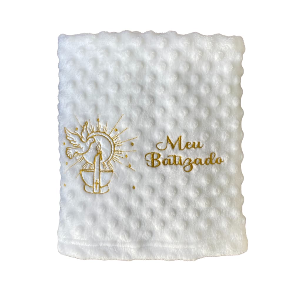 Manta Bebê RN Meu Batizado Mantinha Batismo Soft Microfibra Antialérgico Menino Menina