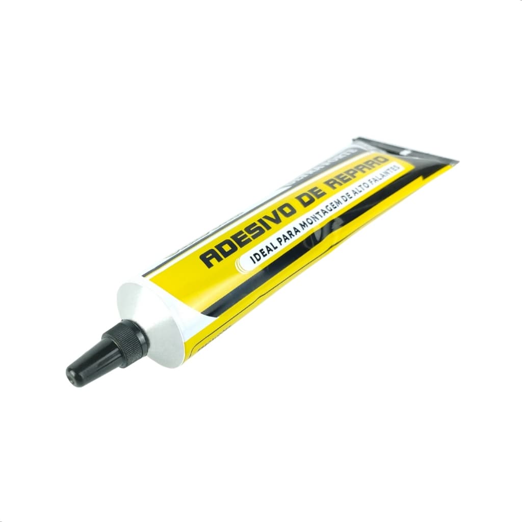 Cola Adesivo de Borracha 75g para Reparo de Alto Falante  Ultra Forte Preta Profissional
