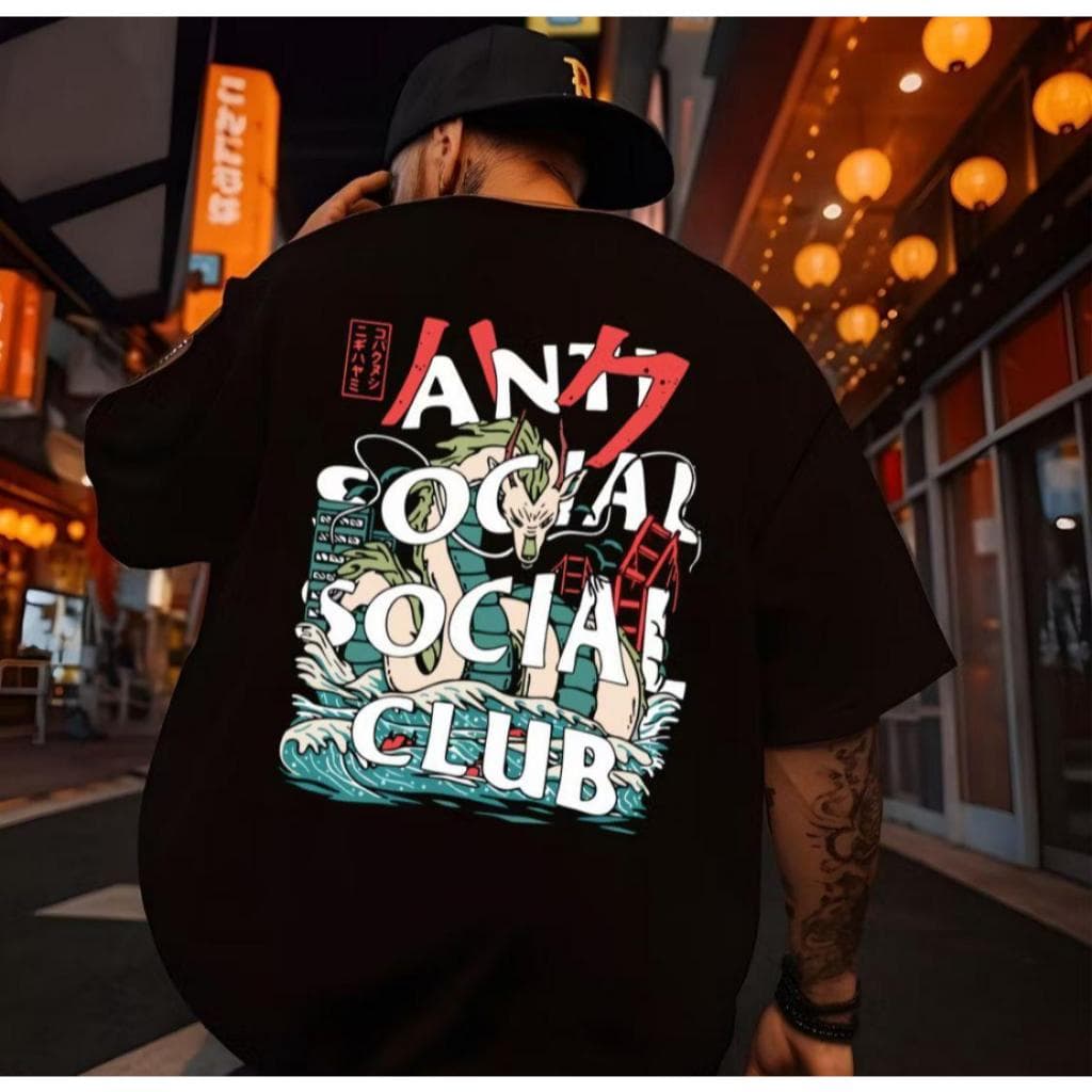 Camiseta Streetwear Unissex Anti Social Dragão Lançamento Estilosa