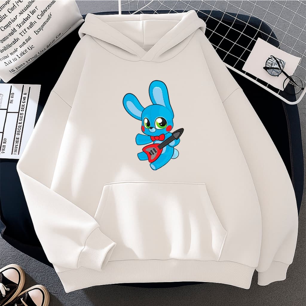 Moletom Canguru Capote C/Capuz Premium Unissex Jaqueta Blusa Casual FNAF Bonnie Jogo Game Freedy Five Night's Lançamento