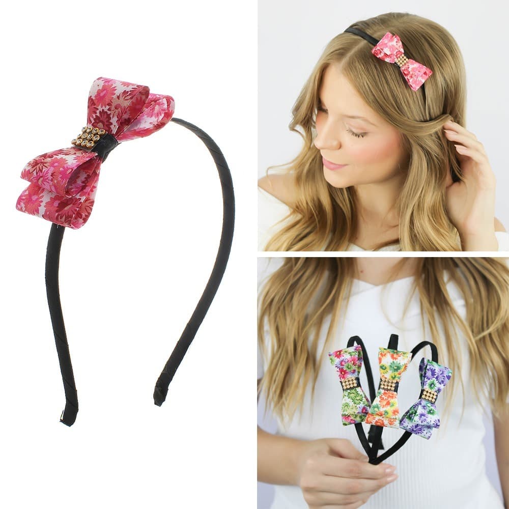 Tiara Arquinho Cabelo Infantil Laço Kit Com 6 Cetim