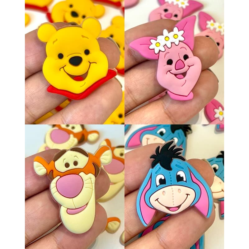 Aplique Emborrachado 12/10 unidades Infantil Turma Ursinho Pooh Artesanato
