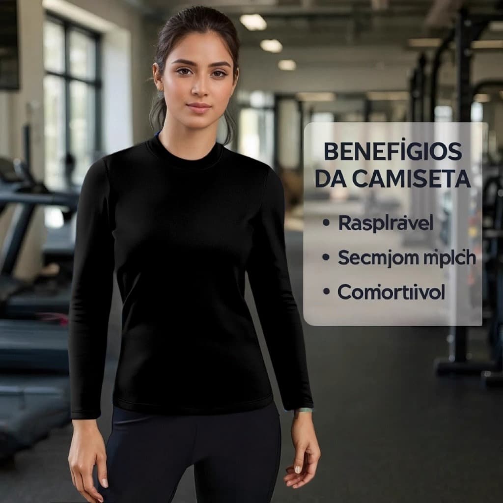 Camisa Blusa Dry Fit Feminina Academia Esportiva Corrida Manga Longa Corrida Yoga Caminhada