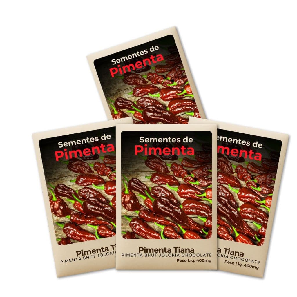 Semente Pimenta Tiana Chocolate cultive em casa, ótima para vasos e hortas urbanas -Combo 4 unidades