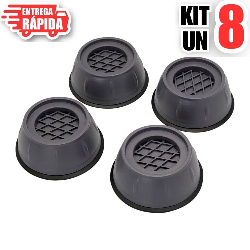 Kit 8 Suporte Pé Máquina Lavar Regulador Calço Anti Vibração Universal