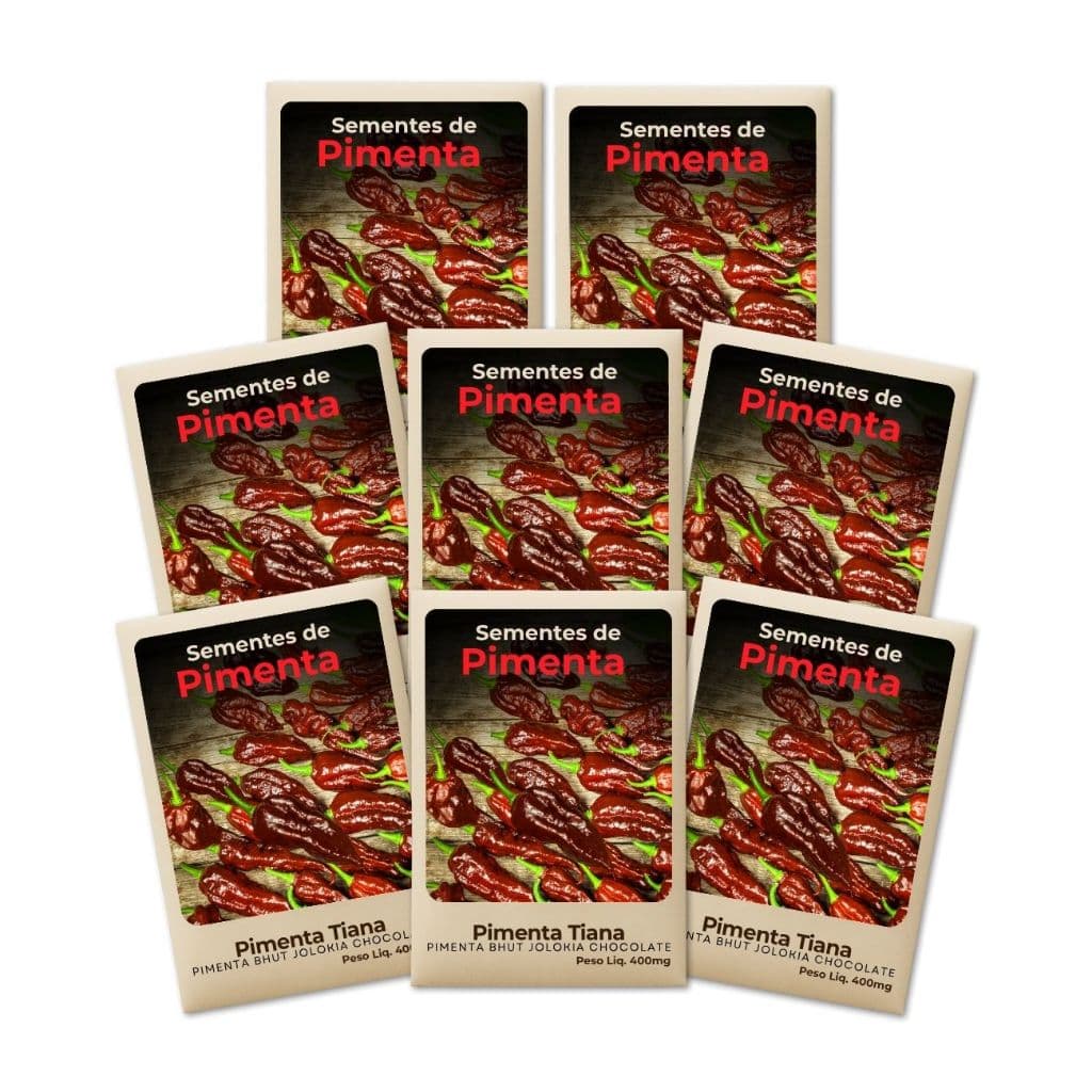 Semente Pimenta Tiana Jolokia alta germinação, 100% pura, ideal para horta caseira -Leve 8 unidades