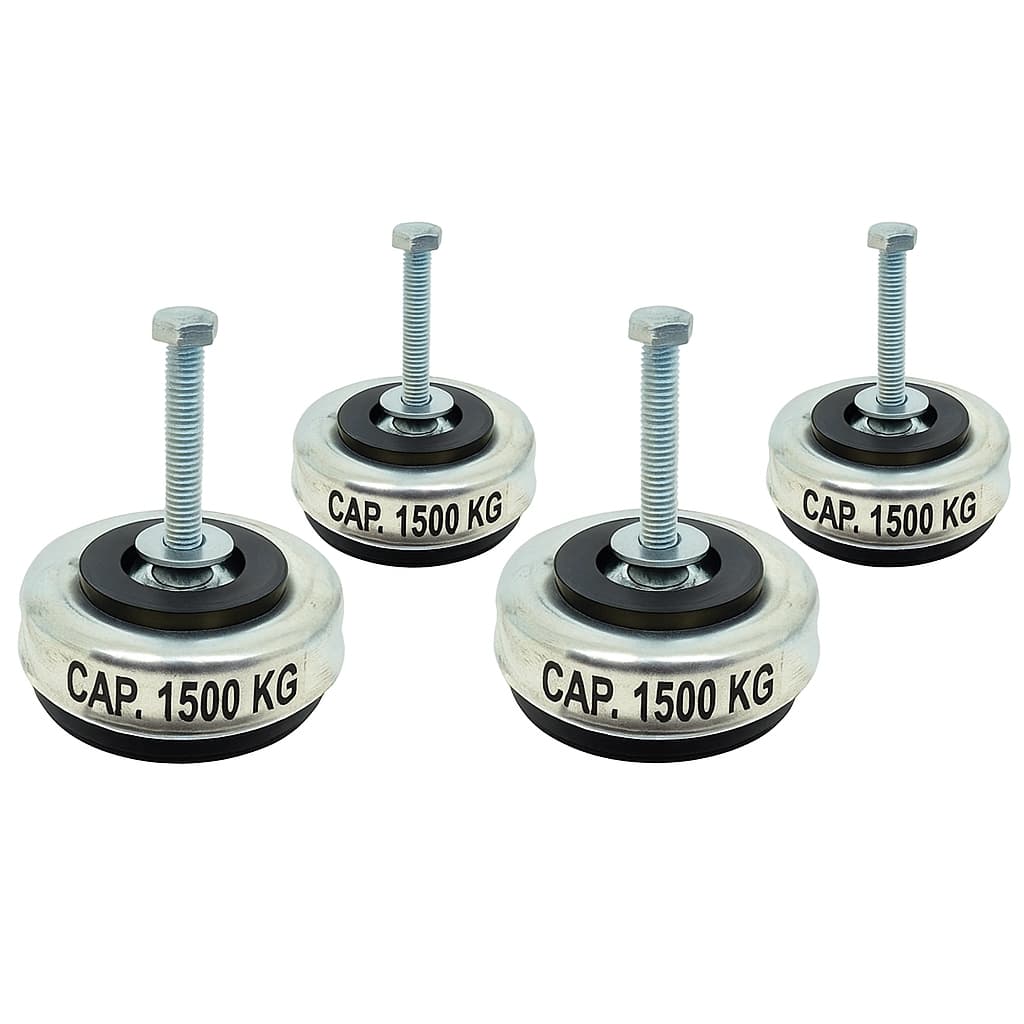 Kit 4 Amortecedores de Impacto e Vibração, 1500Kg, 1/2 Odin