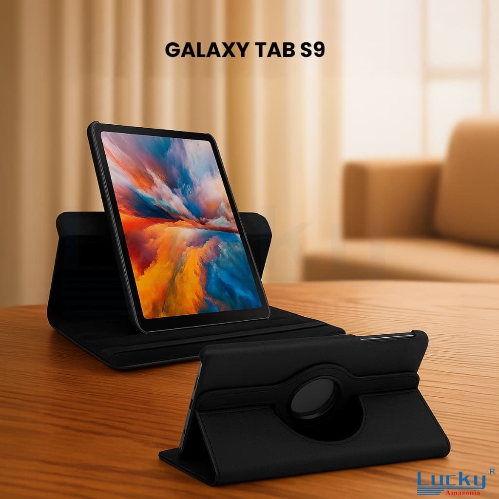 Capa Galaxy Tab S9 Case Giratória Suporte Embutido Apoio 360 Graus Resistente Capa Protetora