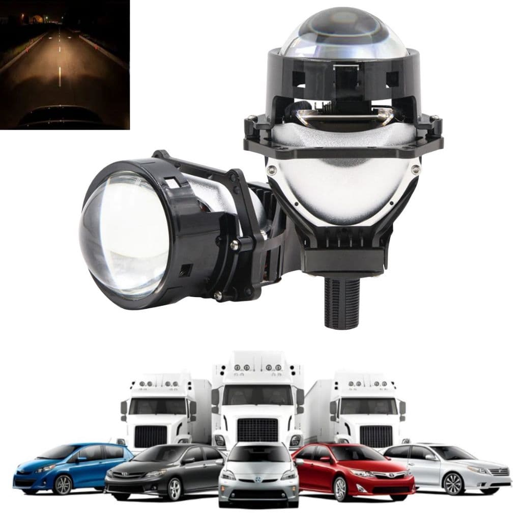 Par Projetores Bi Led 3 Pol 4300k Universal 12 E 24v