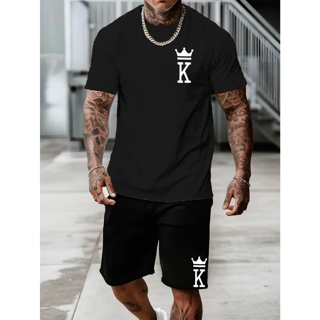 Conjunto Kit Camisa Camiseta Com Bermuda Tactel Short Leve Masculino