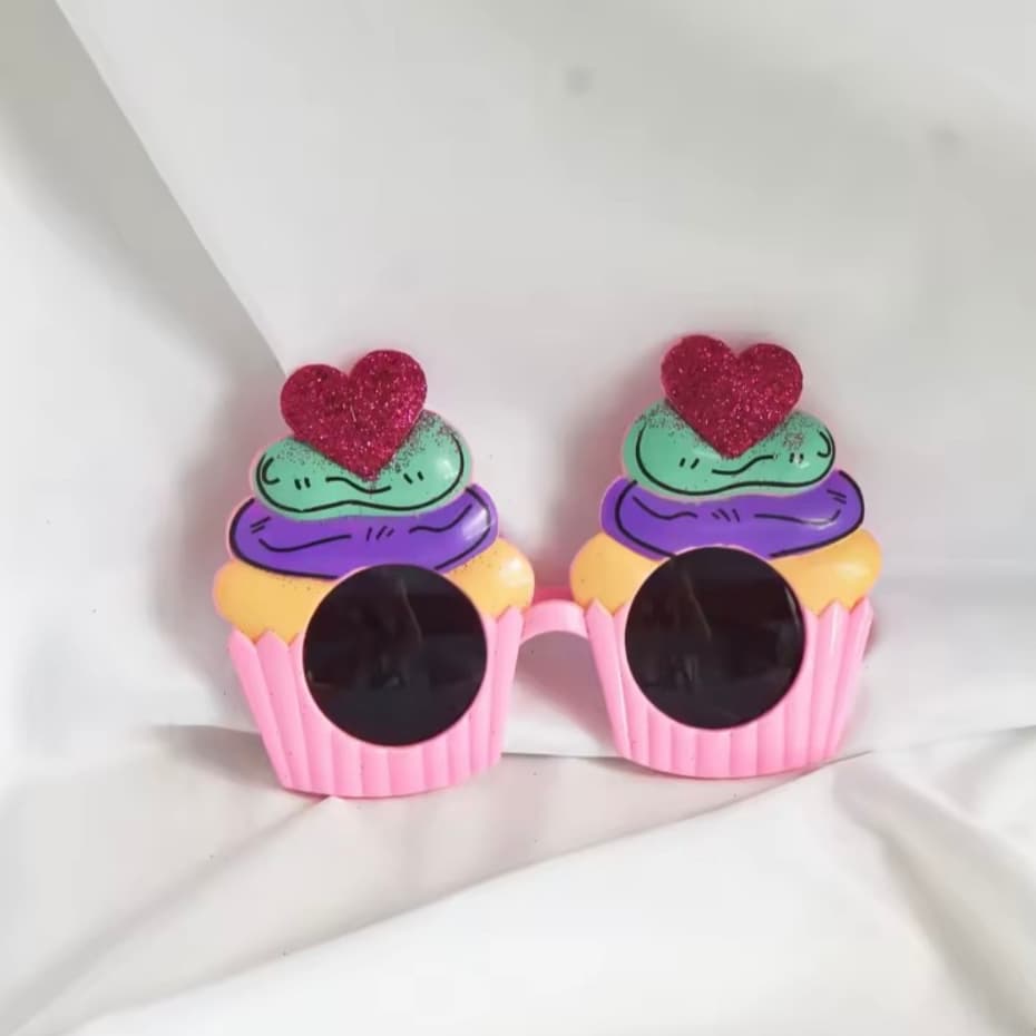 Óculos Infantil De Cupcake Colorido C/Glitter