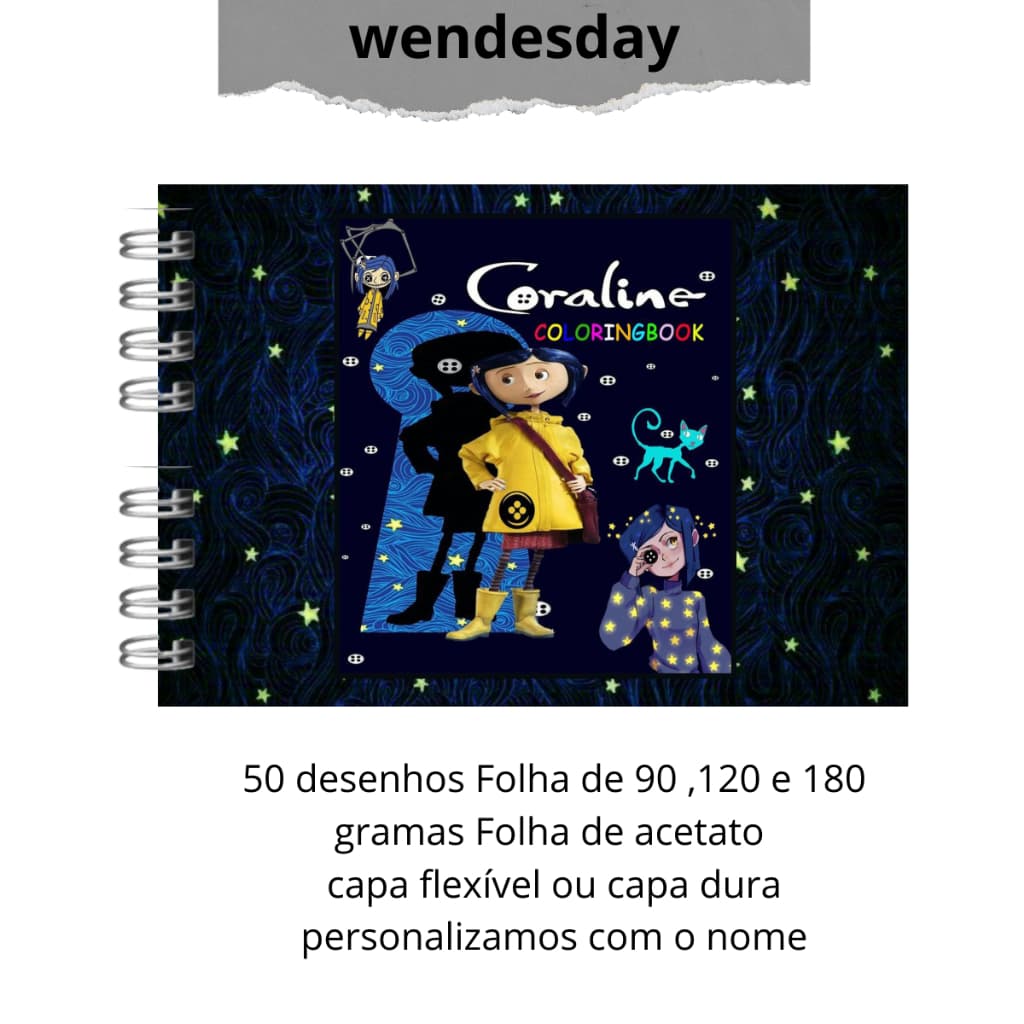 Caderno Livro de Colorir da carolinaa 50 desenhos