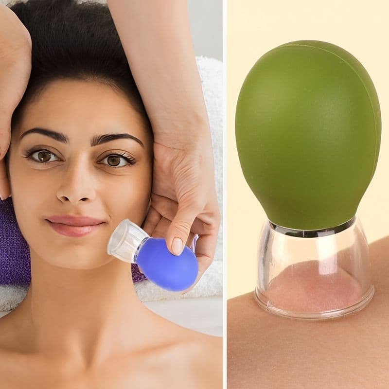 Copo Ventosa Massagem a Vácuo Facial Rosto Corpo Olhos Lifting Face Anti Rugas