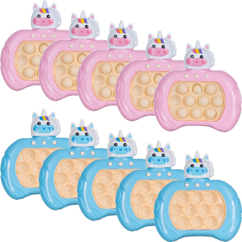 Kit 10 Pop It Eletrônico Unicórnio Rosa E Azul Atacado