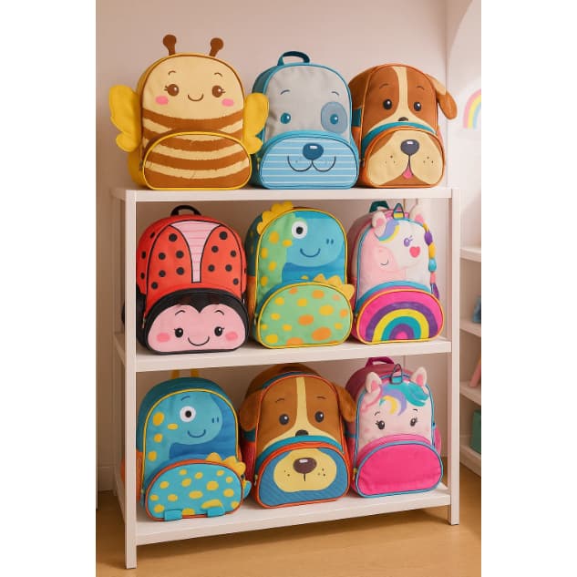 Mochila de costas com Alças Infantil em formato de pets  animais vários modelos