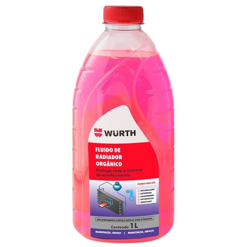 Fluido para Radiador Orgânico Rosa Pronto para Uso 1L - Wurth
