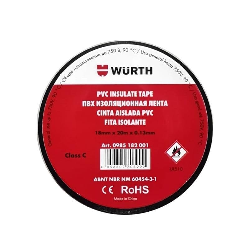 Fita Isolante Energy Preta 18mm x 20m - Wurth