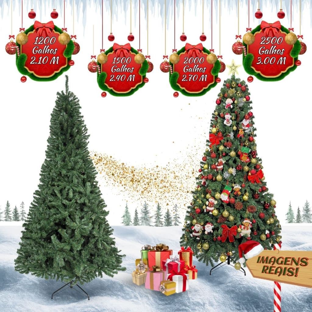 Árvore De Natal 300cm 2500 Galhos Pinheiro Tradicional Tamanho 2.1/2.4m/2.7m Luxo Cheia Decoração LuvinCo