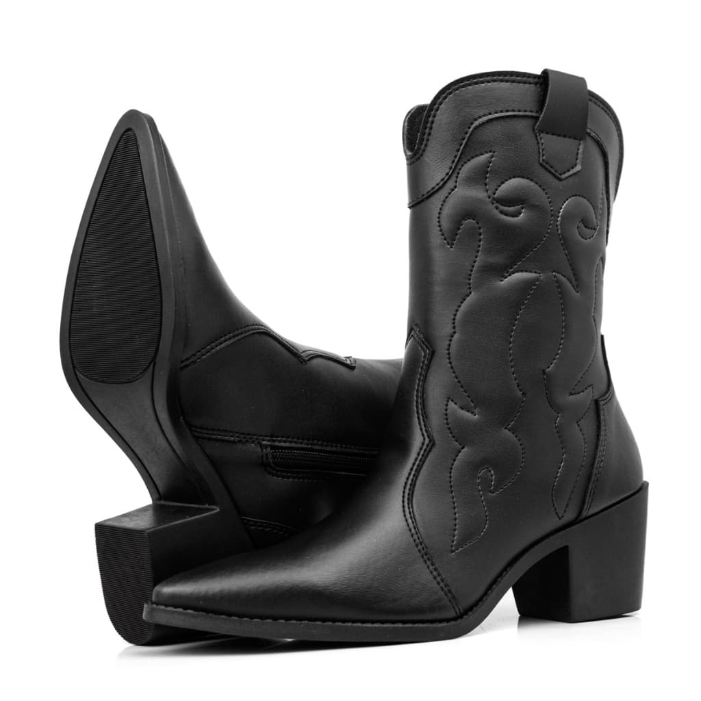 Bota Texana Feminina Coutry Estilosa Salto Médio Conforto Ideal Para Festas Rodeio