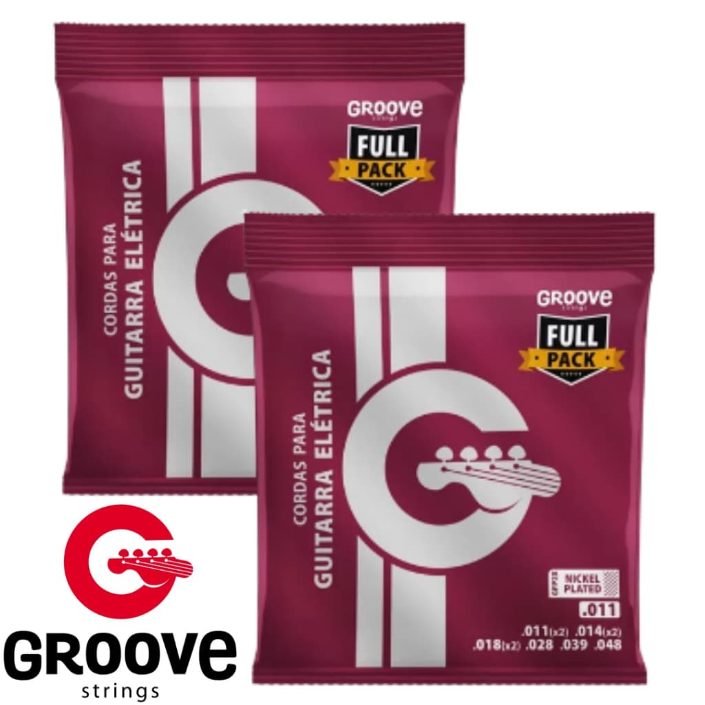 Kit com 2 Encordoamento  Solez Guitarra Groove 011 GFP2x