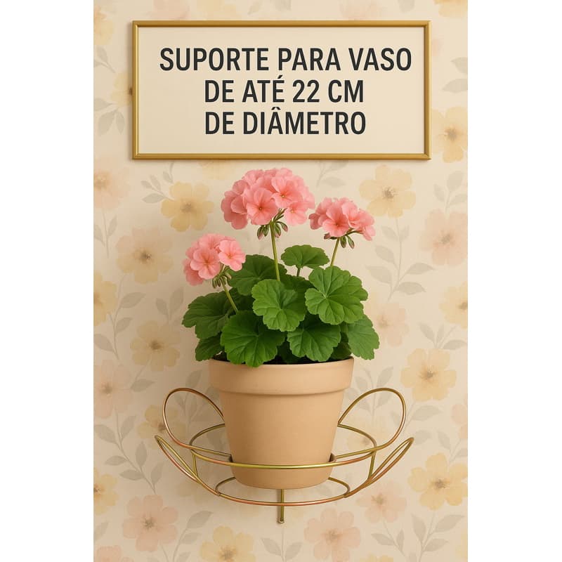 Suporte de Vaso Parede de Ferro Margarida para vasos ate 20 cm de diâmetro.