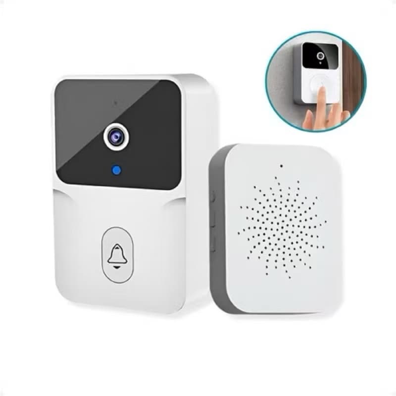 Campainha Com Câmera Vídeo Porteiro Sem Fio Wi-Fi HD Inteligente Smart Home Vê Pelo Celular Recarregável