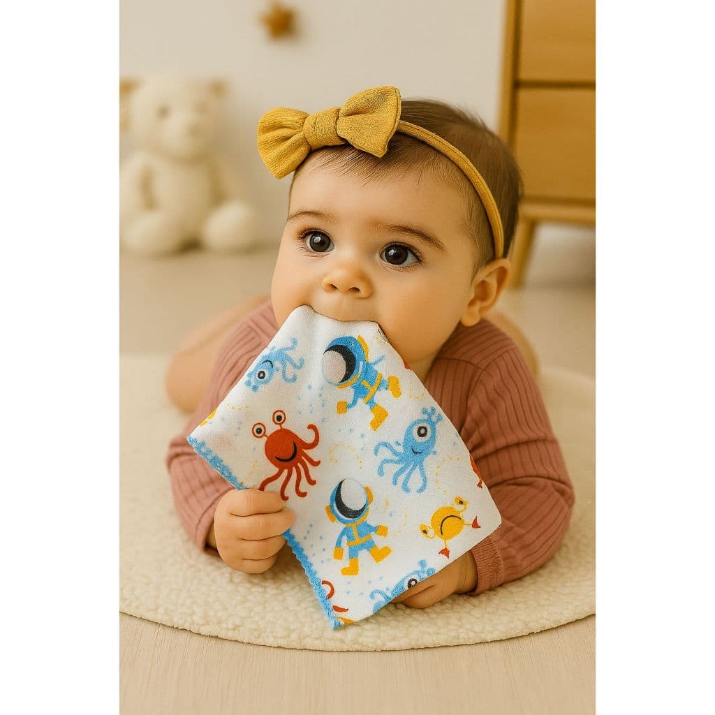 Kit 6 Panos de Boca Bebe Infantil Estampado Fraldinha De Ombro Fralda De Boca Algodão