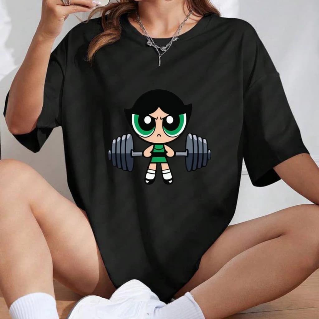 Camiseta Meninas Superpoderosas Macia e Confortável Camiseta Feminina Camiseta Academia Camiseta 100% Algodão