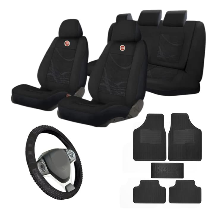 Kit Capa Banco Tecido Original Tepete 5 PÇS Capa De Volante Fiat Cronos, Fiorino, Grand Siena