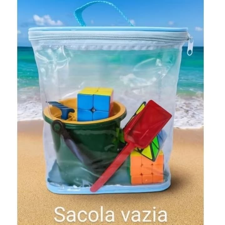 Necessaire Organizadora Transparente PVC – Bolsa Multiuso para Praia, Viagem, Brinquedos