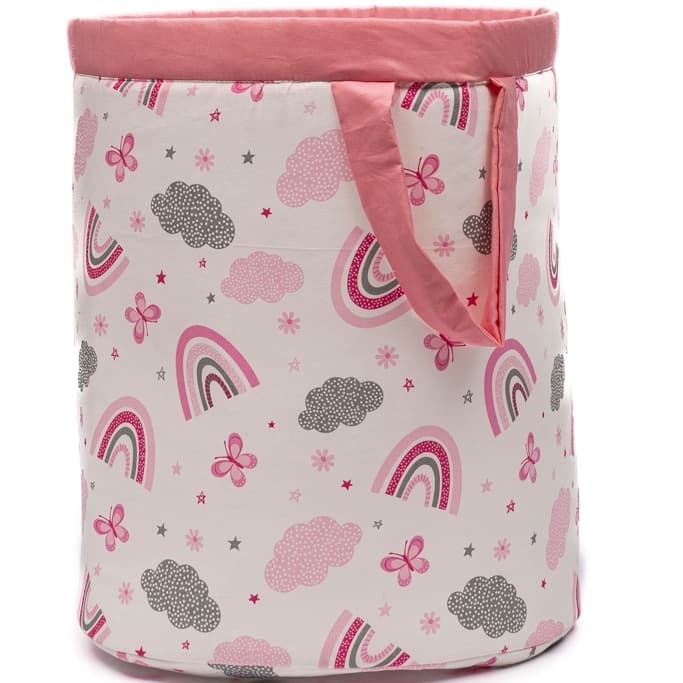 Cesto Organizador de Roupas e Brinquedos  Infantil Menina Menino Algodão Varias Estampas 42Cm