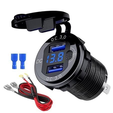 36W waterproof o carregador duplo de QC3.0 USB / carregamento rápido para carros, motocicletas e barcos