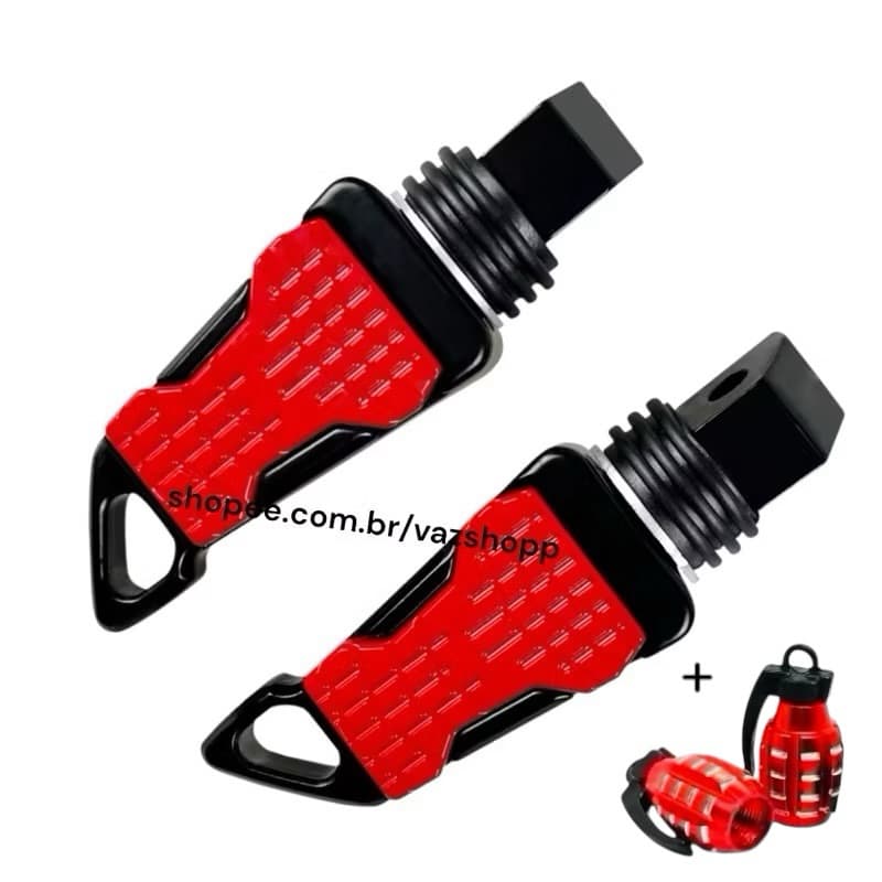 Pedaleira Moto SportX Universal + Tampa Granadinha Bico Pneu