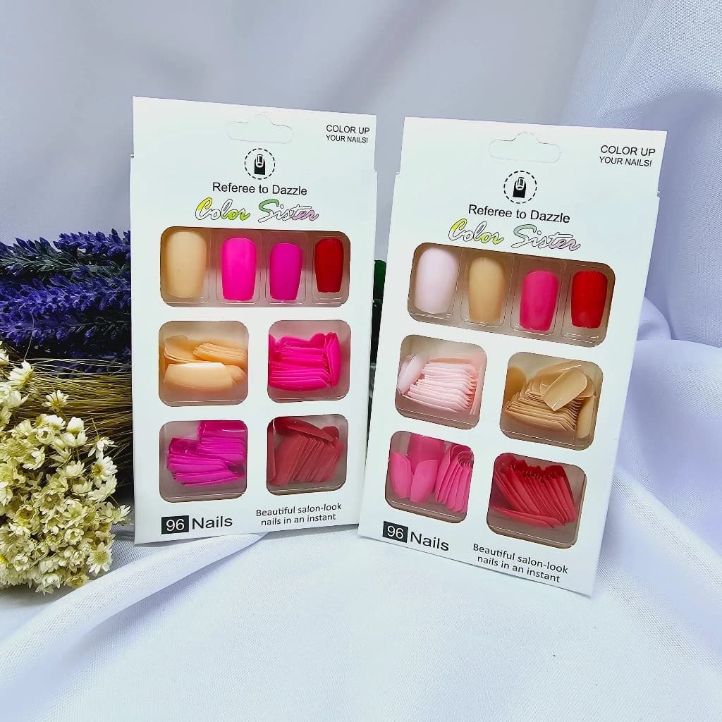 96 nails de unhas postiças da moda em uma variedade de cores para combinar com todos os estilos e ocasiões.