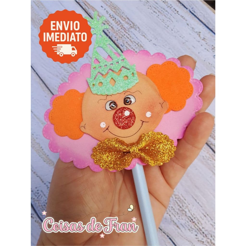 lembrancinhas Palhacinho EVA- 10 Unidades, ponteira eva, palhaço, lembrancinha festa, circo, palhaço