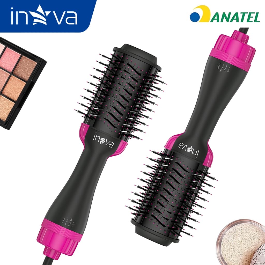 INOVA Escova Termica 4 em 1 Alisa Modela Seca e Massagem Capilar 700W 110V/220V