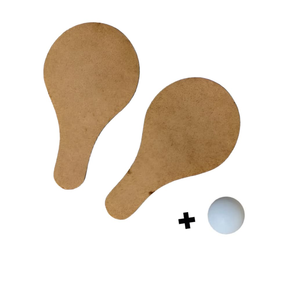 Kit 10 Raquetes Ping Pong Mdf Cru Lembrancinhas de aniversário personalizável + 5 bolinhas