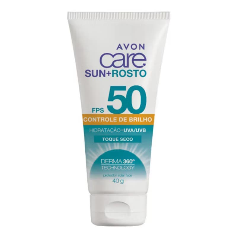 Protetor Solar Facial Avon Care FPS 50 Toque Seco Controle de Brilho 40g | Novo, Original e Lacrado | Envio Imediato