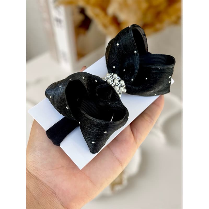 Laço boutique preto brilho luxo cabelo infantil menina