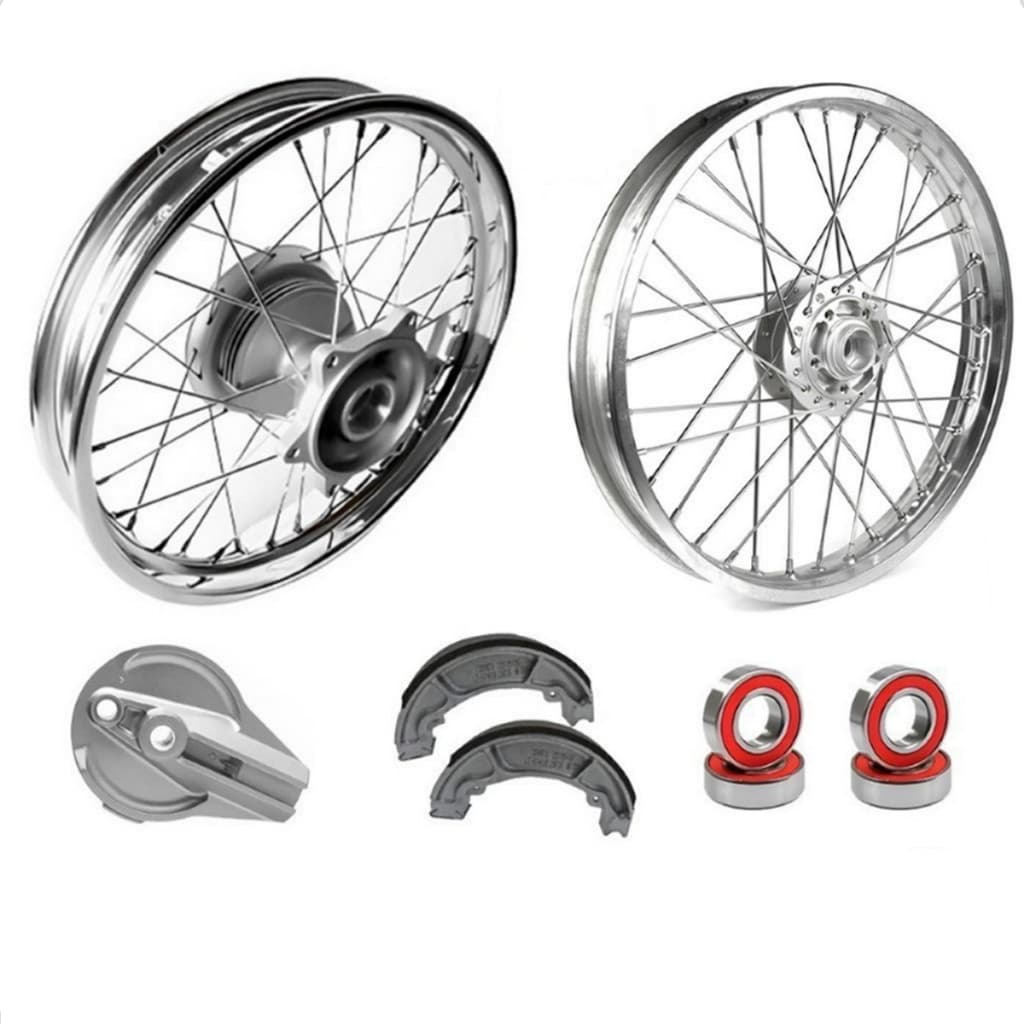 Roda Traseira + Dianteira Bros 125 150 Disco Completa Tork Espelhos Lonas Rolamentos