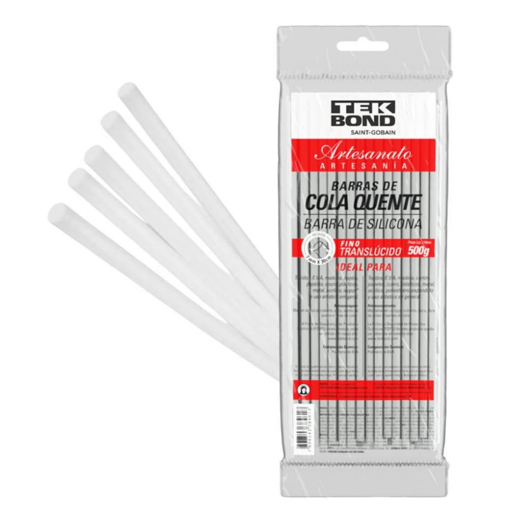 Bastão Cola Quente Fino 7x300mm 0,5kg Refil Pistola Cola Quente Artesanato Reparos DIY Tekbond