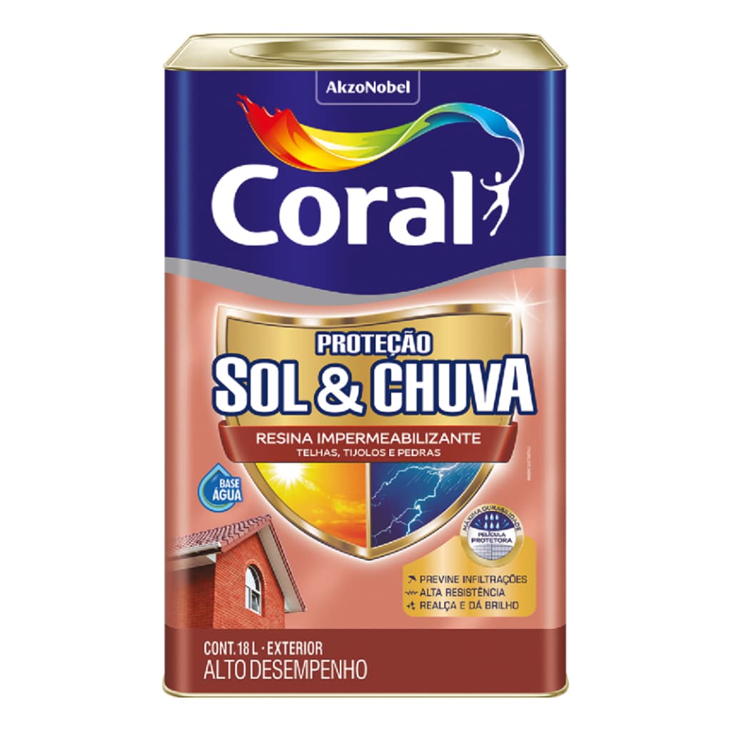Coral Sol e Chuva Resina Impermeabilizante 18l