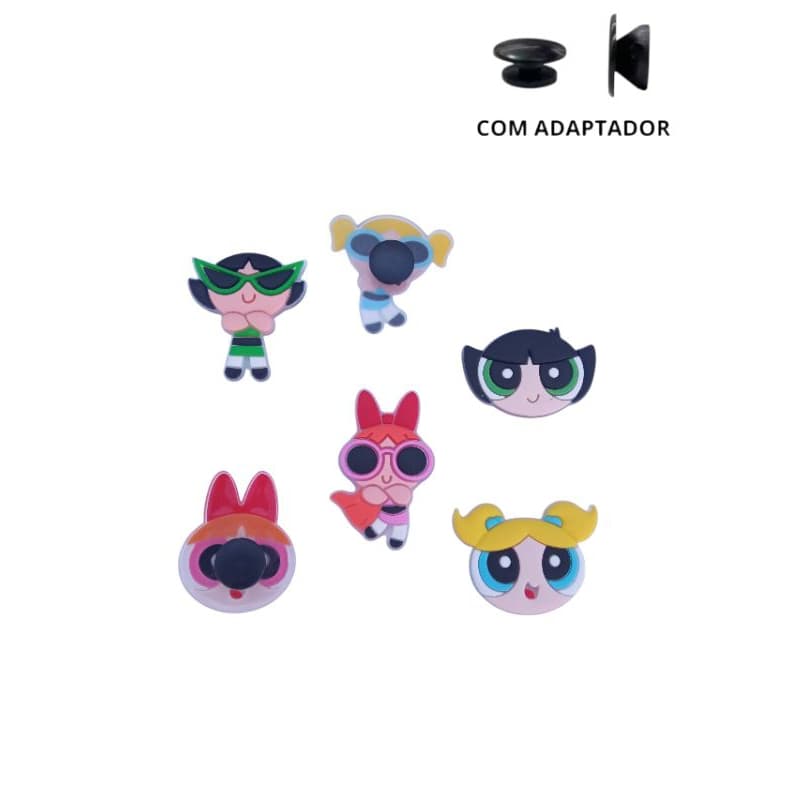 kit 6 pins botons bottons meninas super poderosas para enfeite de calçados