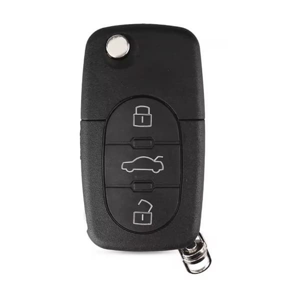 Carcaça Chave Canivete 3 botões HU66 CR1620 Audi A3 A4 A6 A8