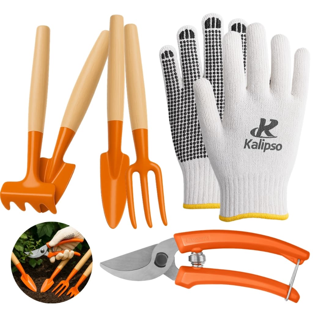 Conjunto Completo Jardinagem Tramontina 5 Ferramentas e Luva Ideal Vasos Pequenos